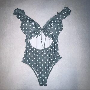 ONE PIECE POLKA DOT CUT OUT ONE PIECE SWIMSUIT
